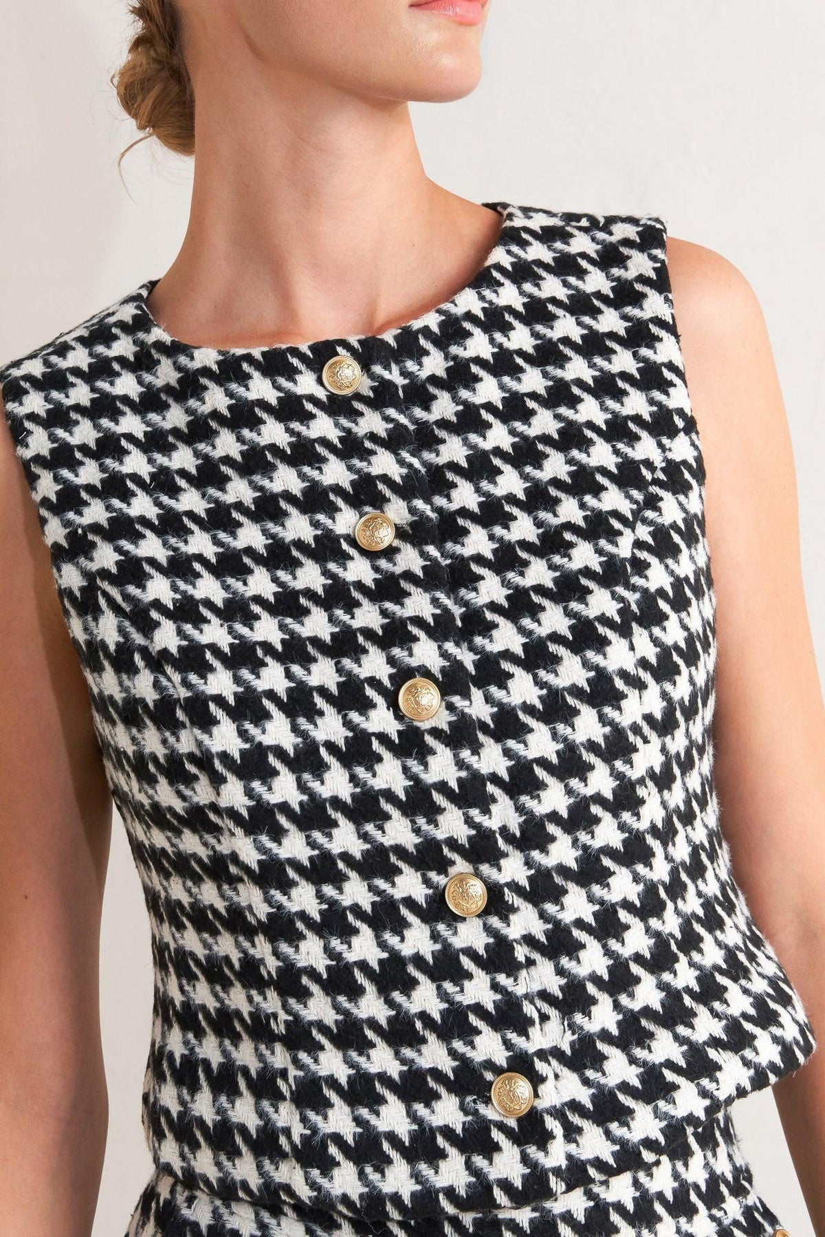 METRO ICON WOVEN HOUNDSTOOTH VEST
