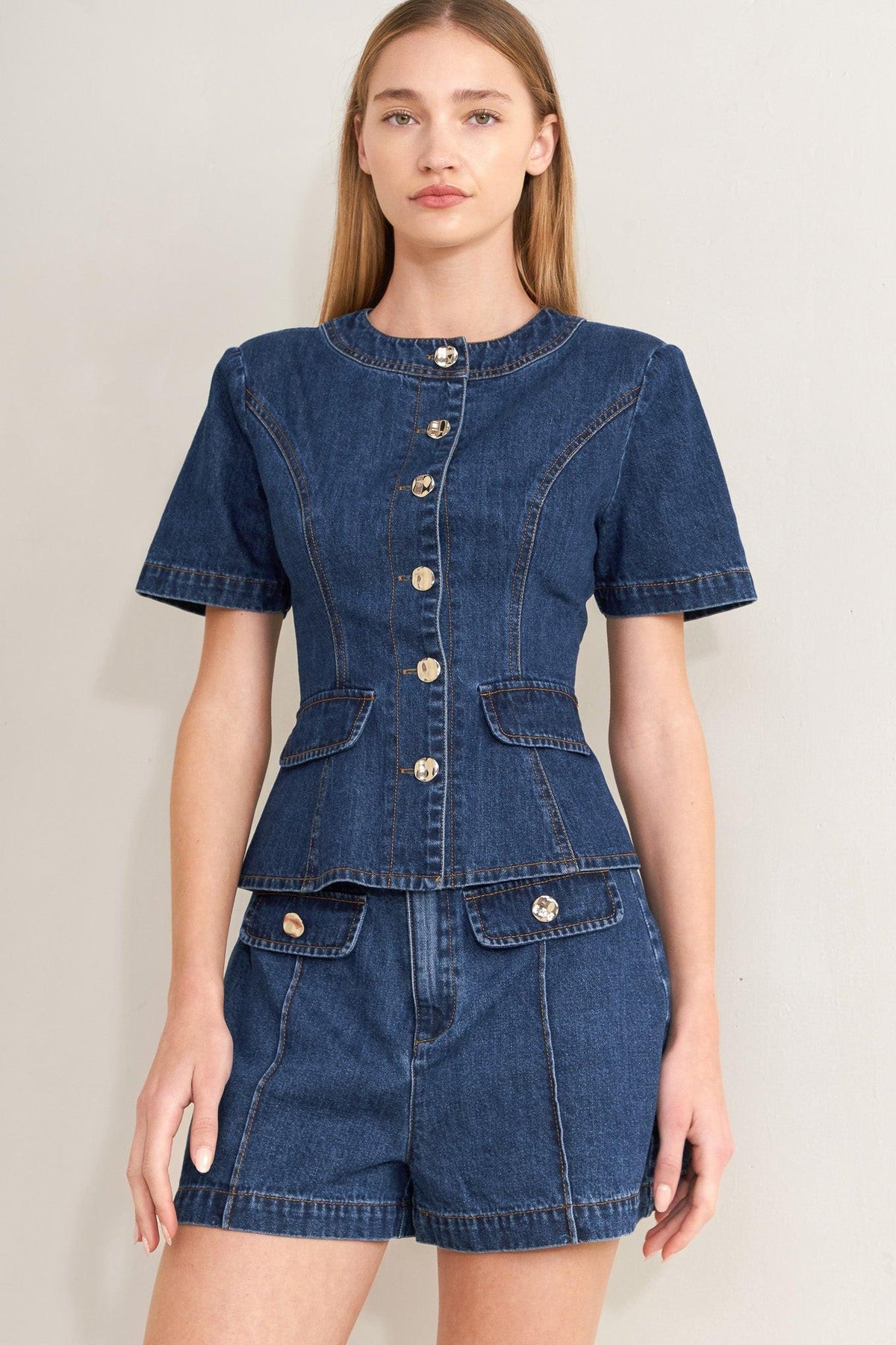 FOREVER STYLISH DENIM TOP