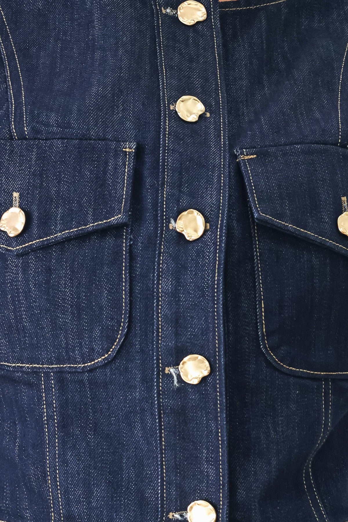 CHALECO CORTO DE DENIM ÍNDIGO ICÓNICO