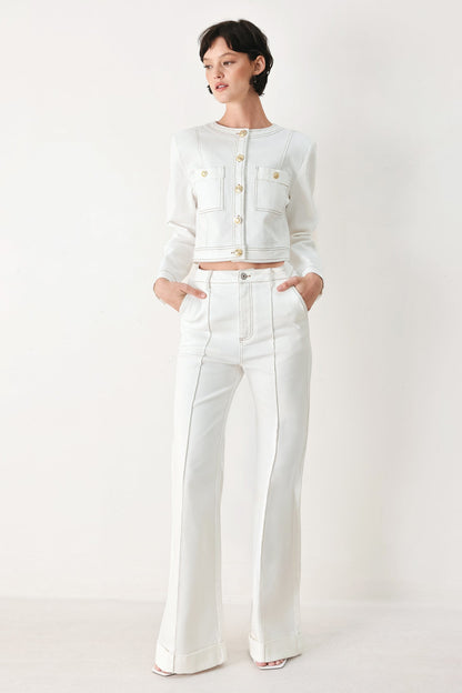 FIFTH STREET WOVEN CROP JACKET