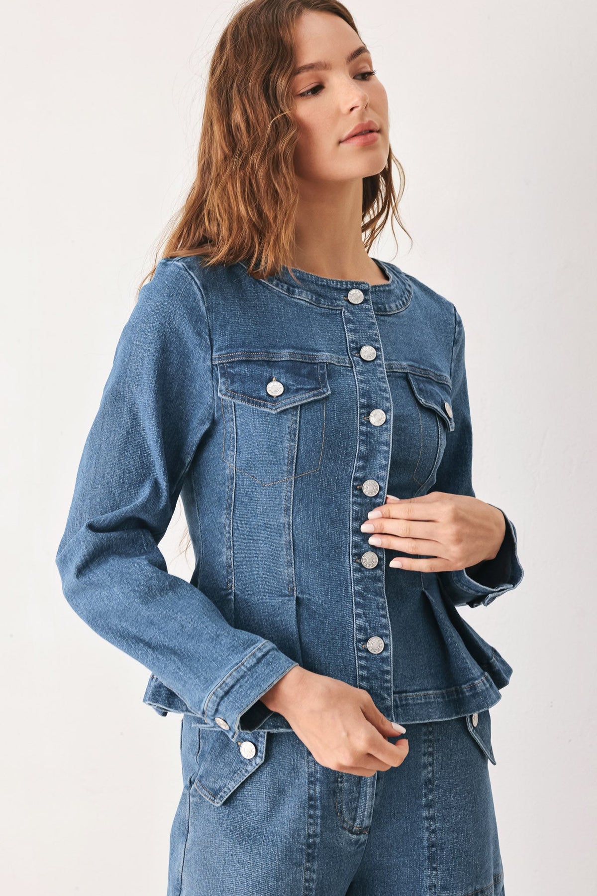 CHAQUETA DE MEZCLILLA ACAMPANADA BRIAR BLUE