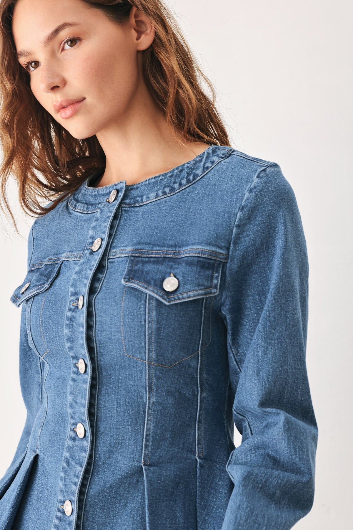 CHAQUETA DE MEZCLILLA ACAMPANADA BRIAR BLUE
