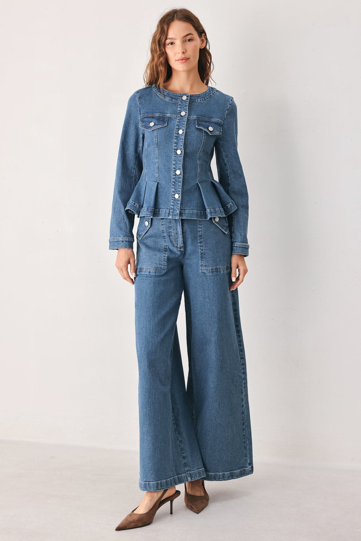 CHAQUETA DE MEZCLILLA ACAMPANADA BRIAR BLUE