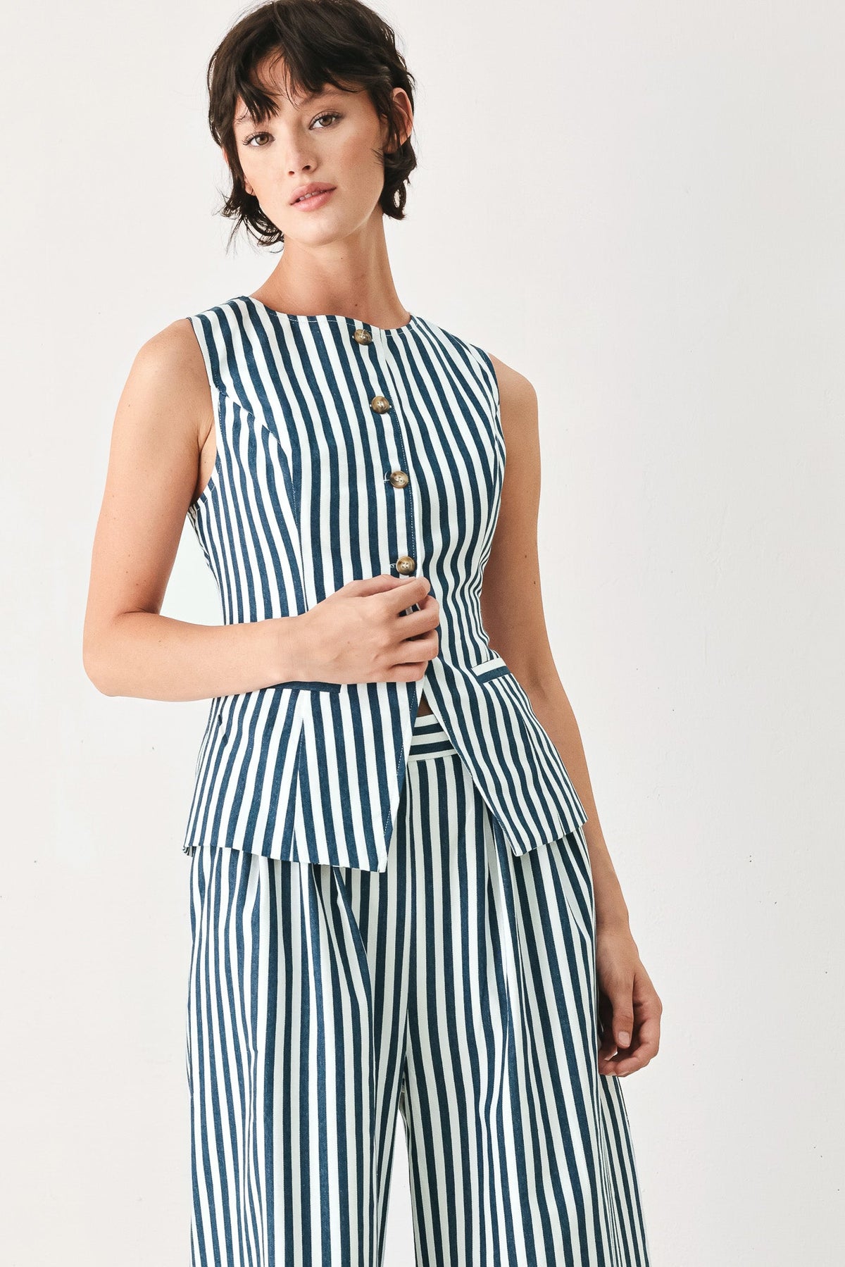 CHALECO TEJIDO A RAYAS PORTSIDE