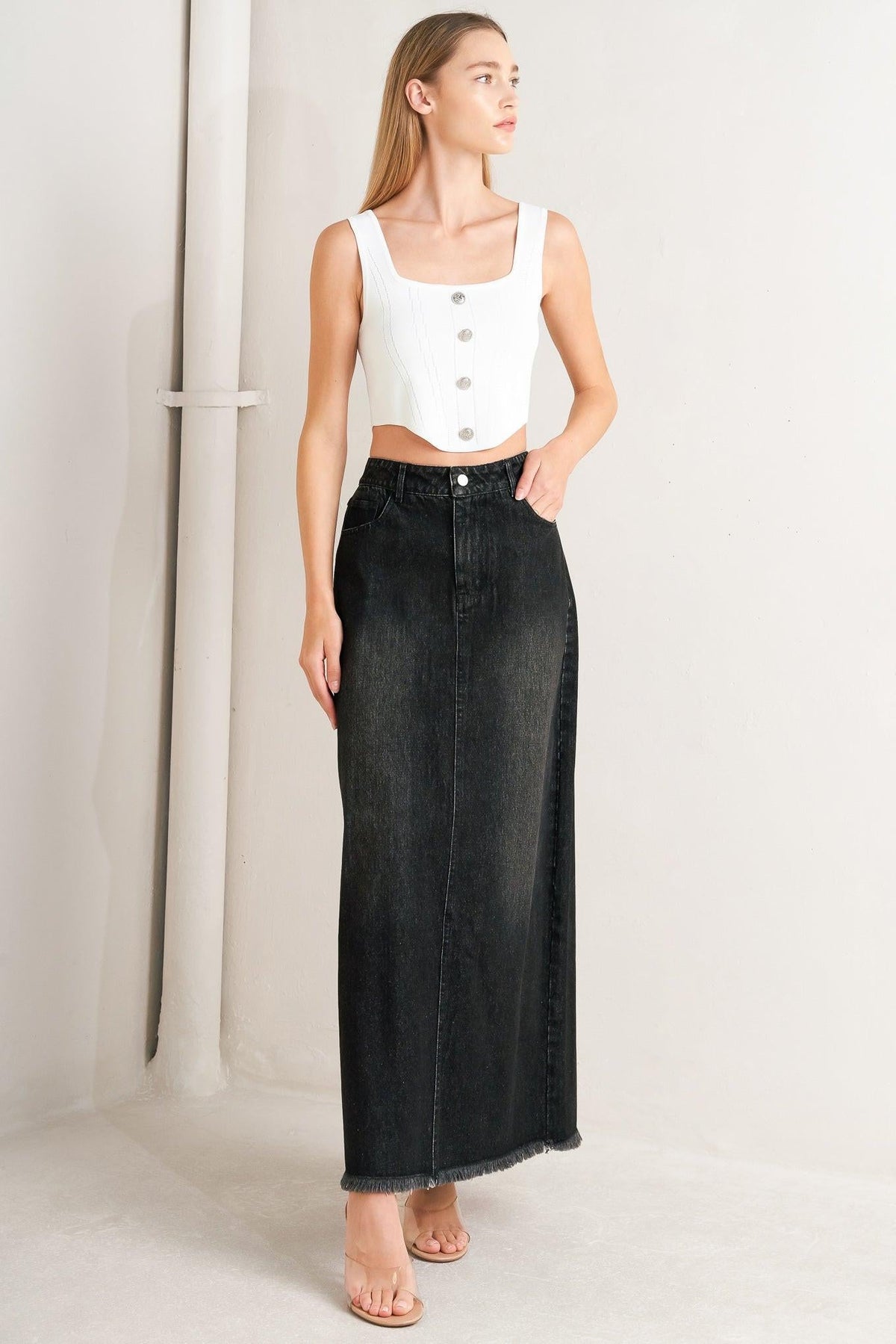 Falda midi vaquera TALK ABOUT BEAUTY