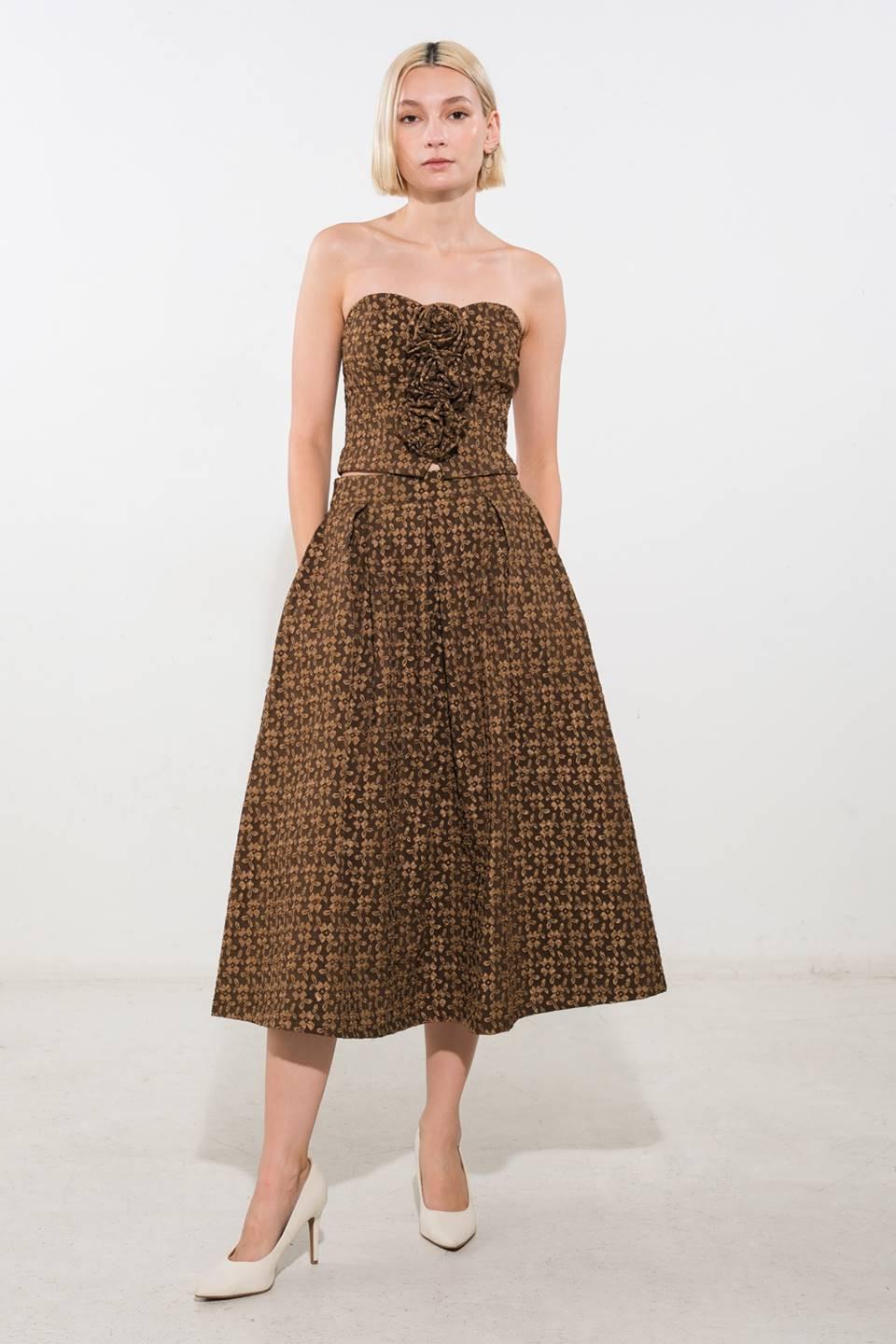 FALDA MIDI TEJIDA MEJORADA PARA EVENTOS