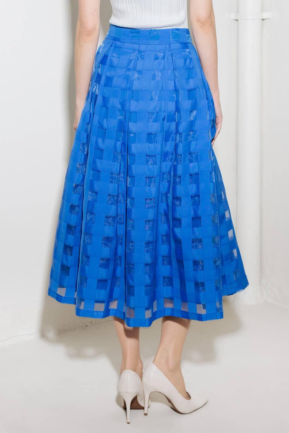 FALDA MIDI DE ORGANZA AZUL VIVE PARA NOSOTROS