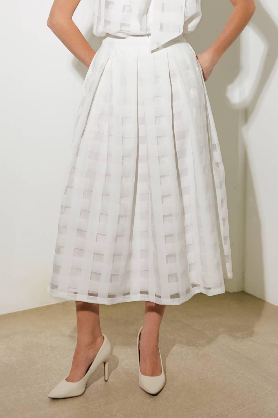 FALDA MIDI DE ORGANZA BLANCA LIVE FOR US