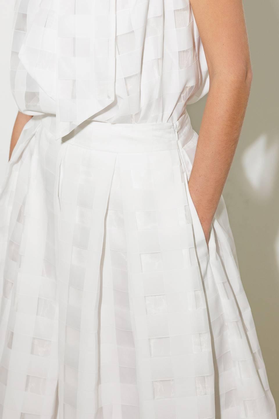 FALDA MIDI DE ORGANZA BLANCA LIVE FOR US
