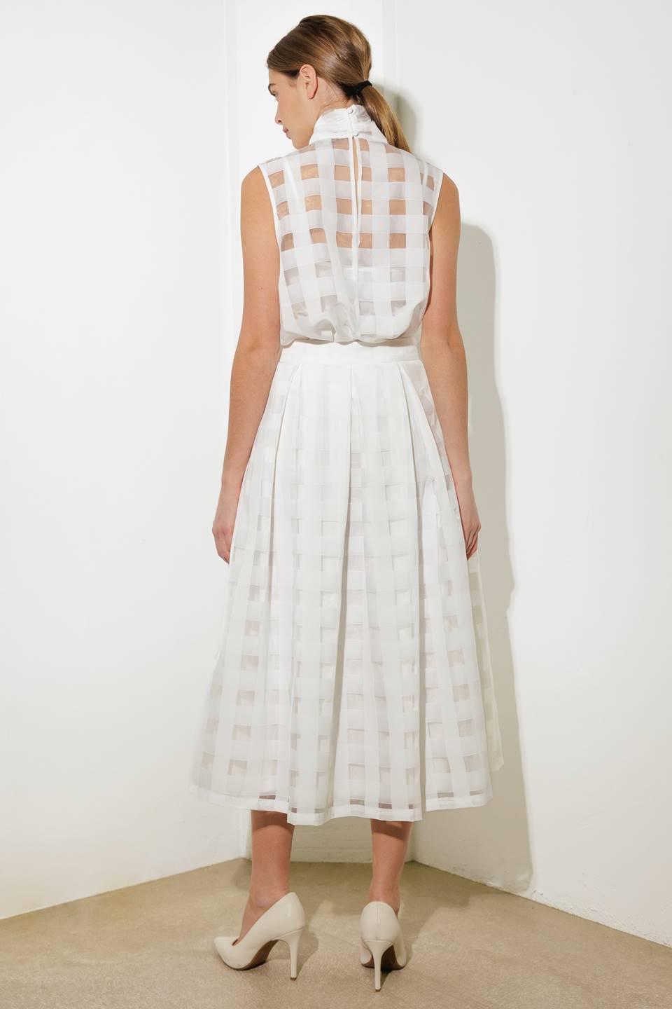 FALDA MIDI DE ORGANZA BLANCA LIVE FOR US