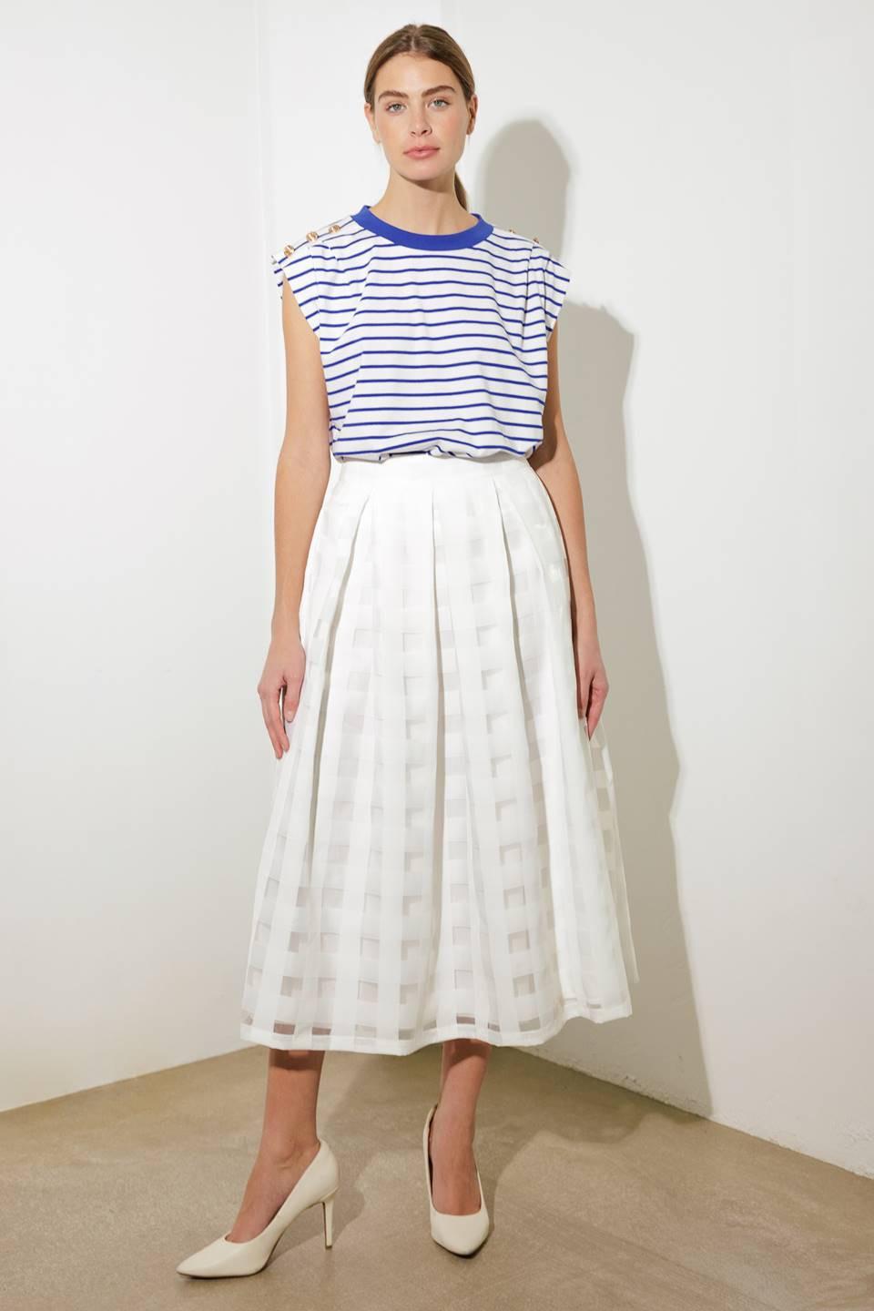 FALDA MIDI DE ORGANZA BLANCA LIVE FOR US