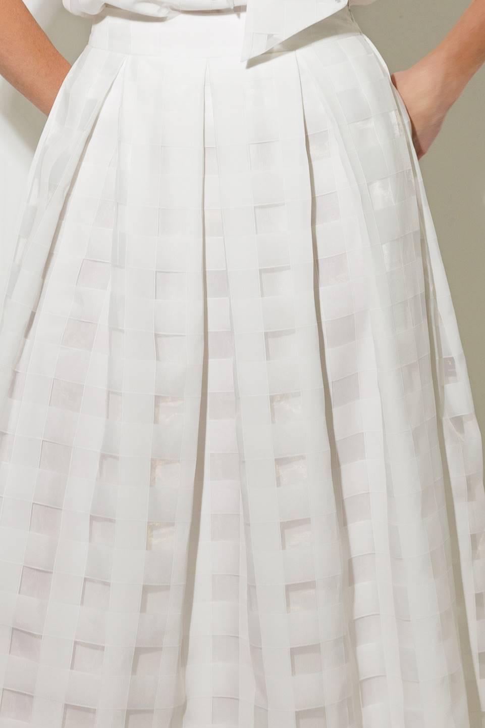 FALDA MIDI DE ORGANZA BLANCA LIVE FOR US