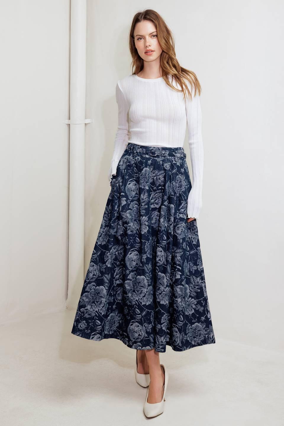 FALDA DE MEZCLILLA JACQUARD URBAN MUSE
