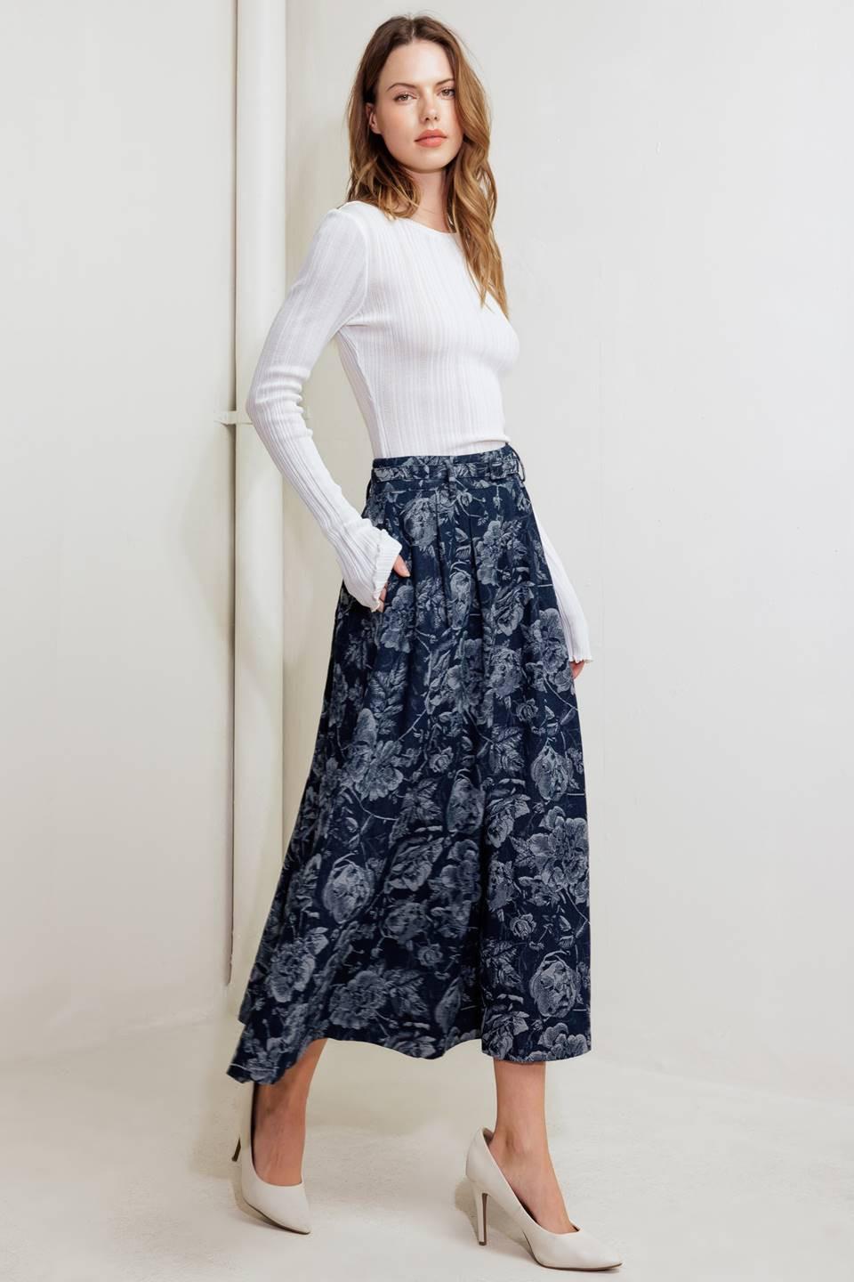 FALDA DE MEZCLILLA JACQUARD URBAN MUSE