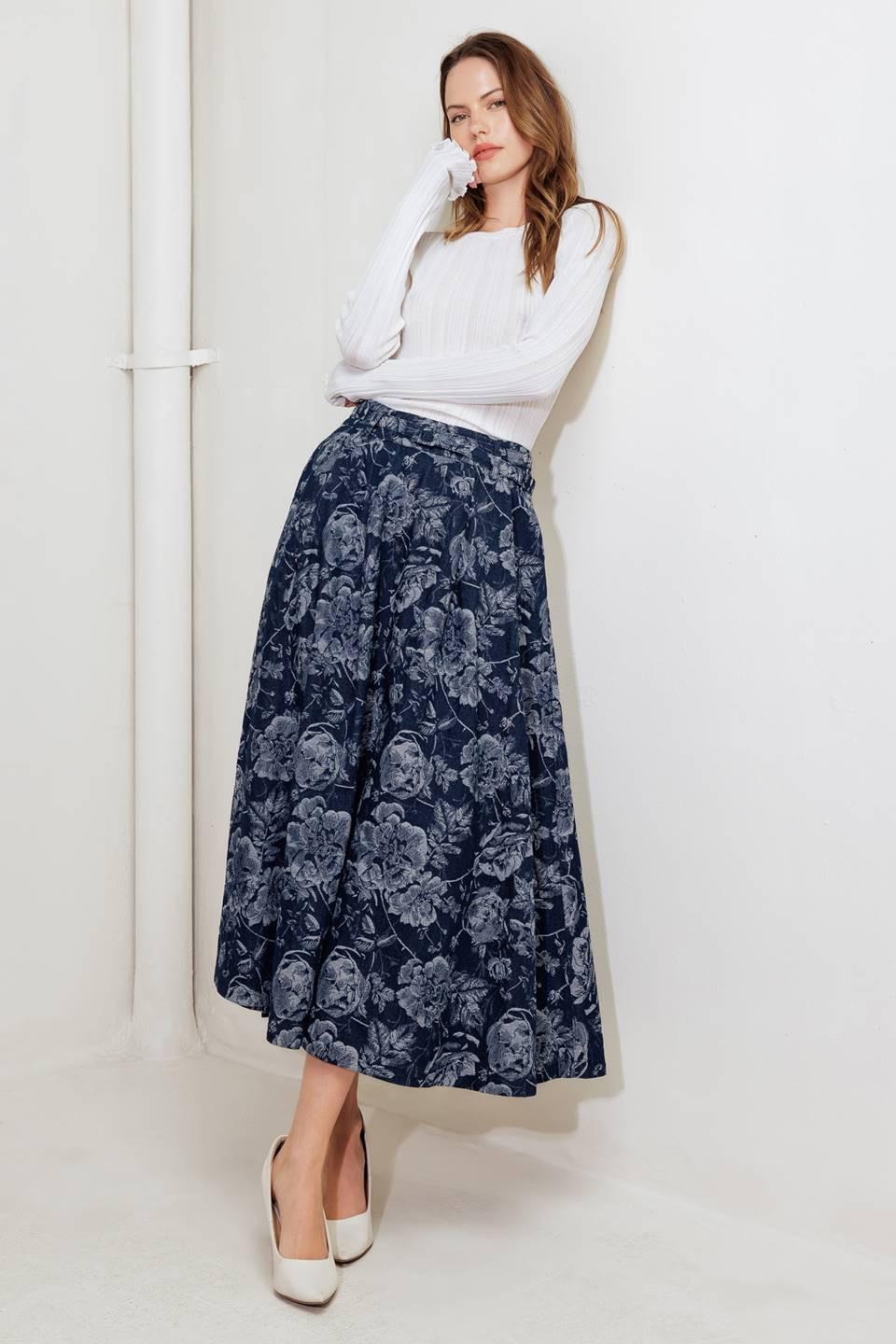 FALDA DE MEZCLILLA JACQUARD URBAN MUSE