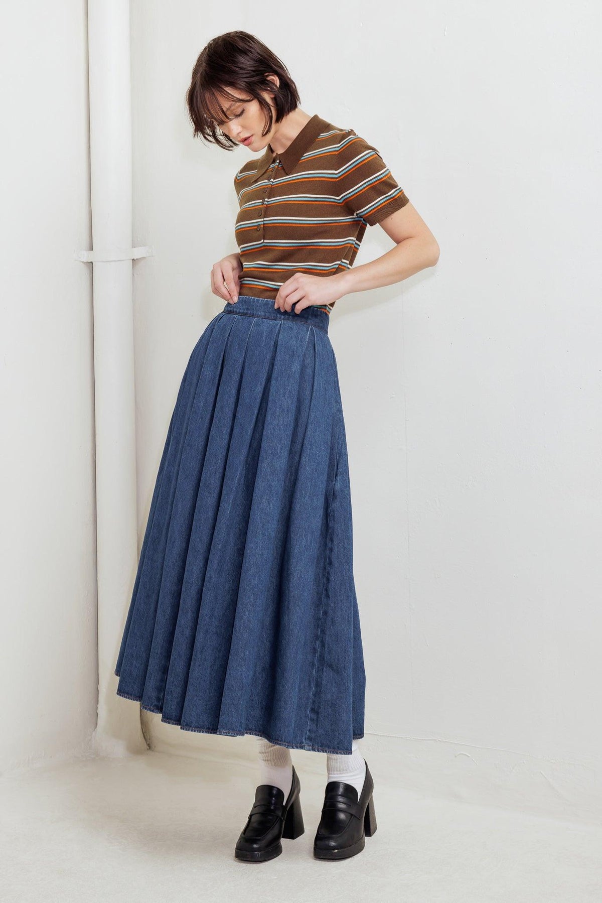 DEAR MOMENT DENIM FULL SKIRT