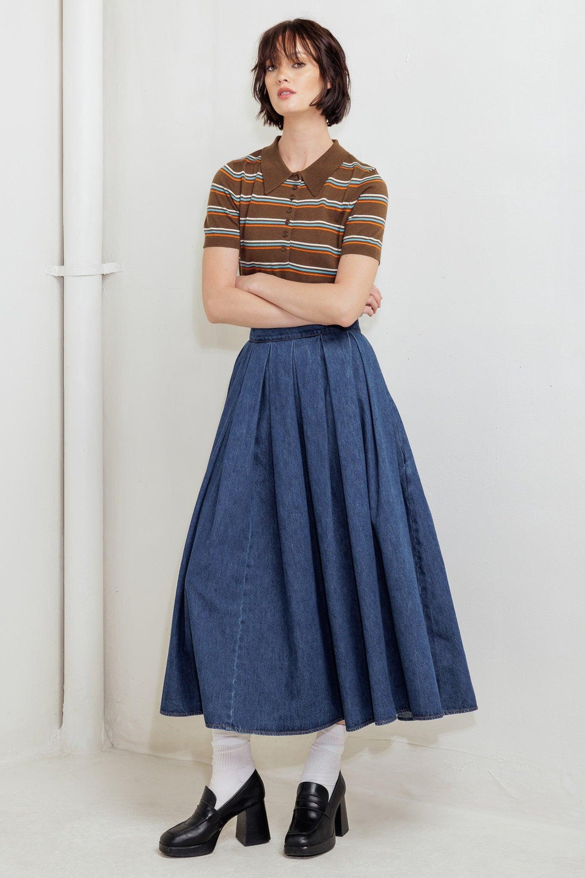 DEAR MOMENT DENIM FULL SKIRT