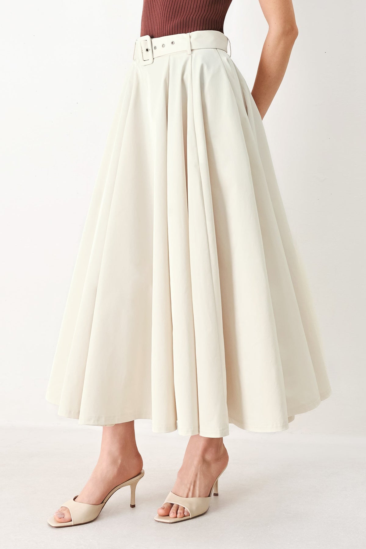 FALDA MIDI TEJIDA ROUGE ALLURE