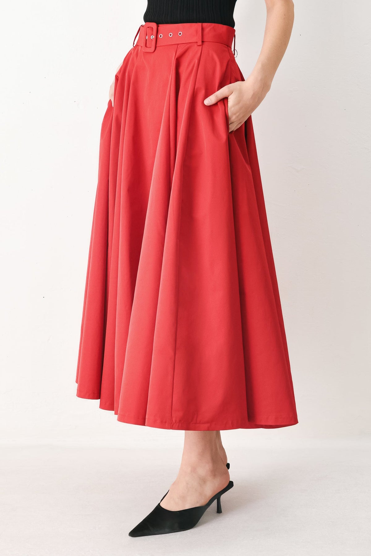 FALDA MIDI TEJIDA ROUGE ALLURE