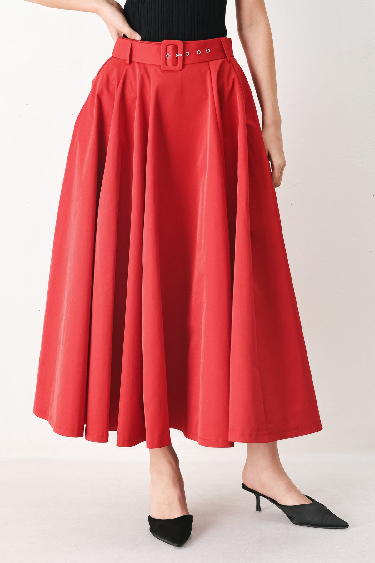 FALDA MIDI TEJIDA ROUGE ALLURE