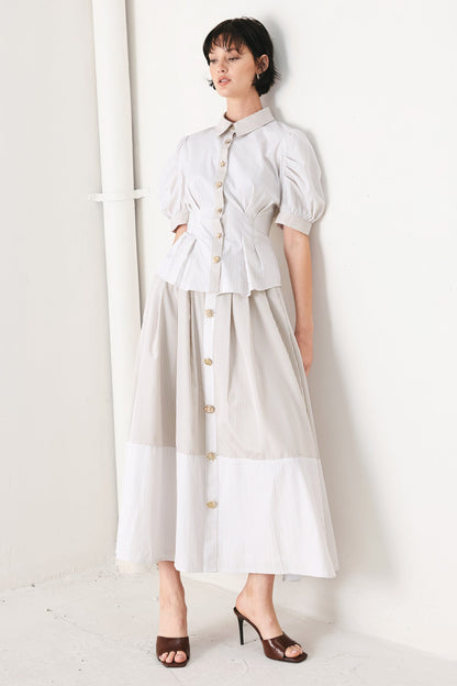 COASTAL LIGHT WOVEN MIDI SKIRT