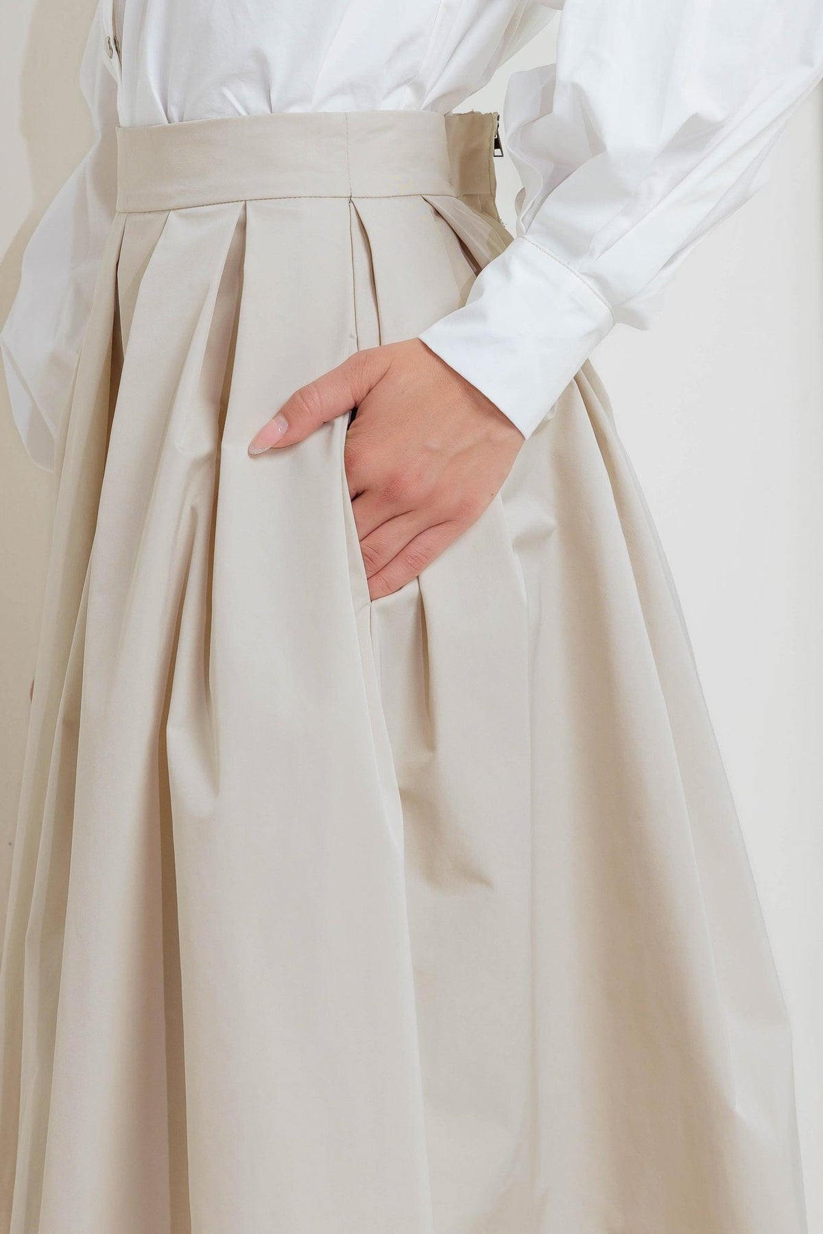 SOFT POEM WOVEN FULL MIDI SKIRT