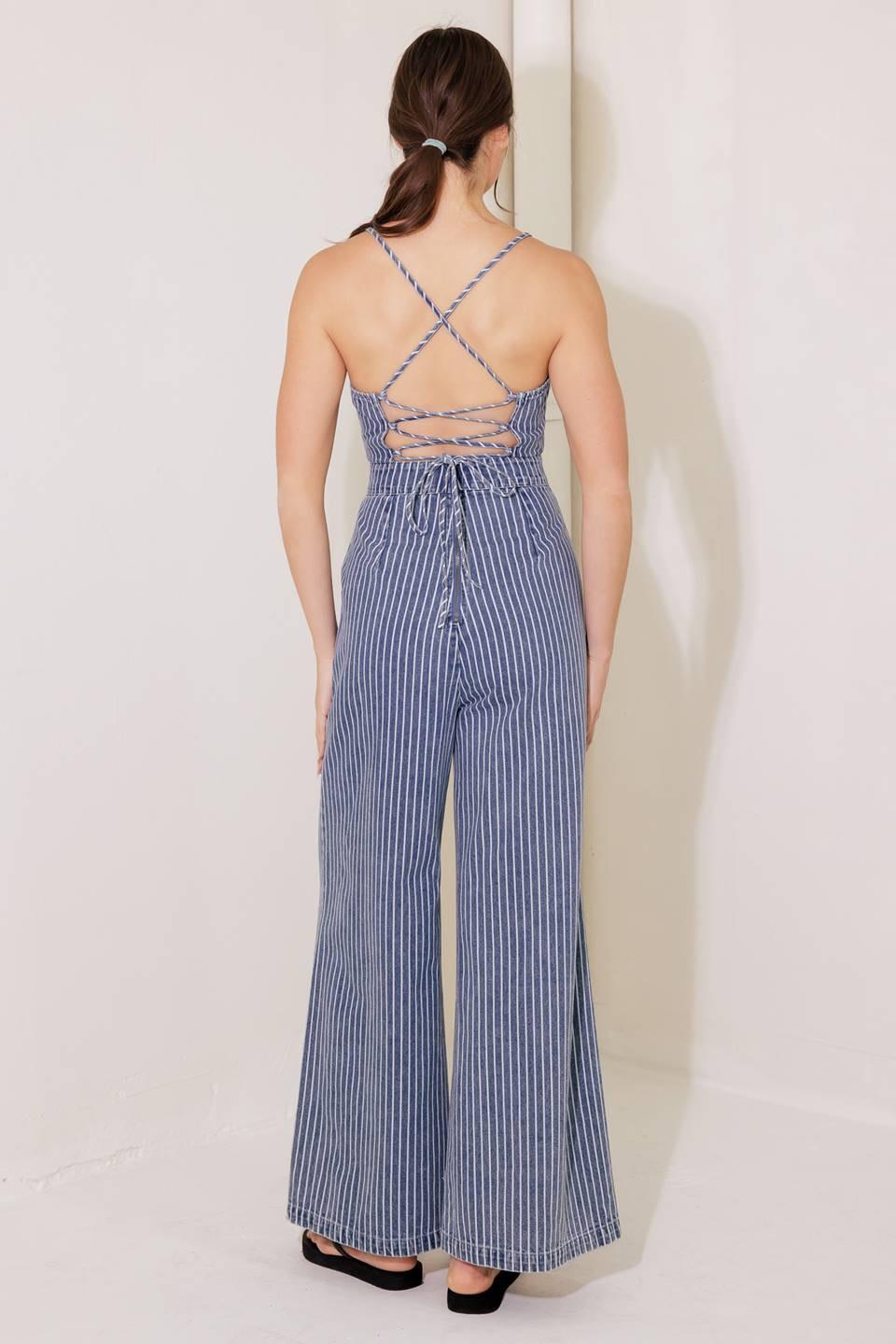 BEGIN AGAIN BLUE DENIM JUMPSUIT