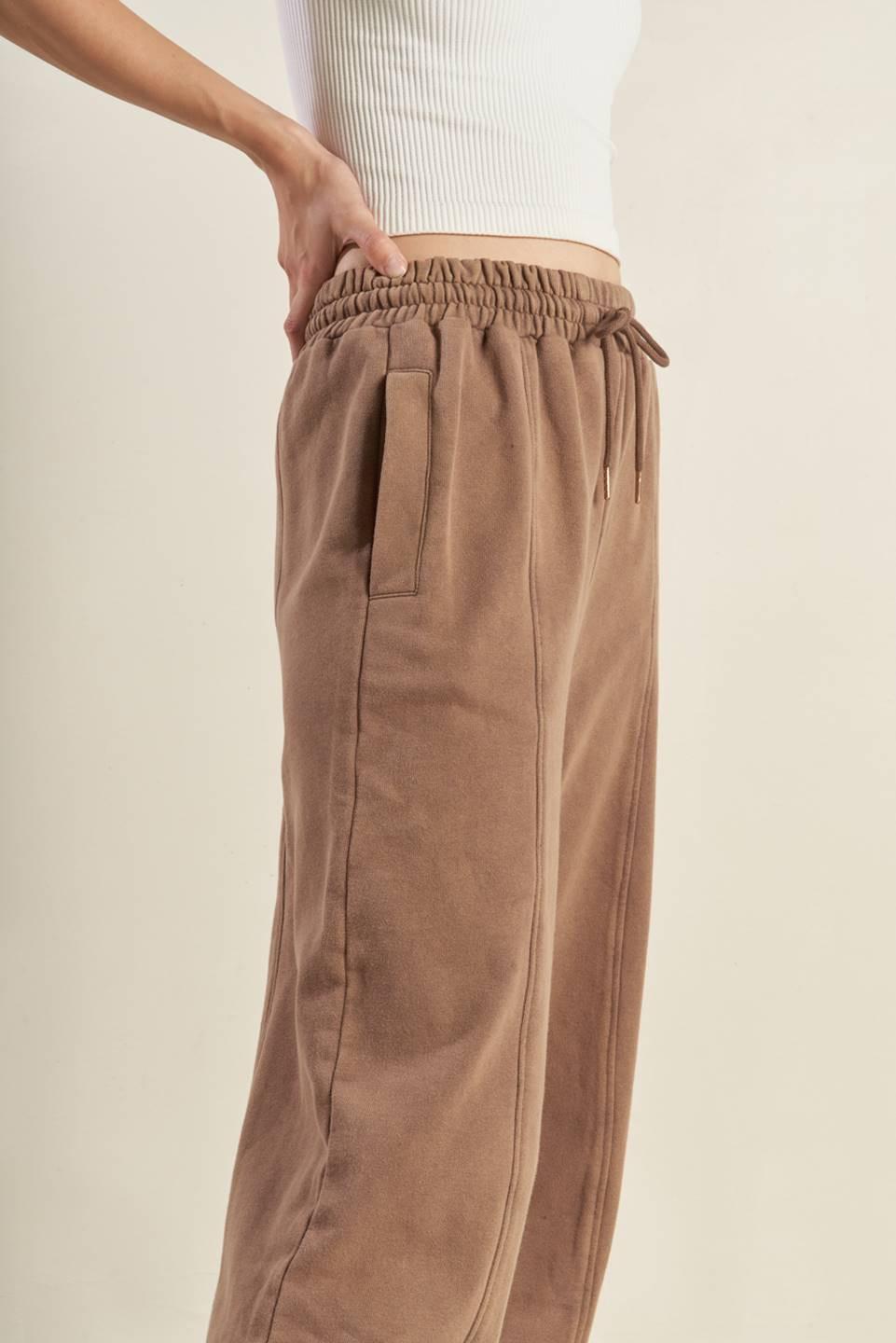 Pantalones deportivos de felpa francesa con caída encantadora
