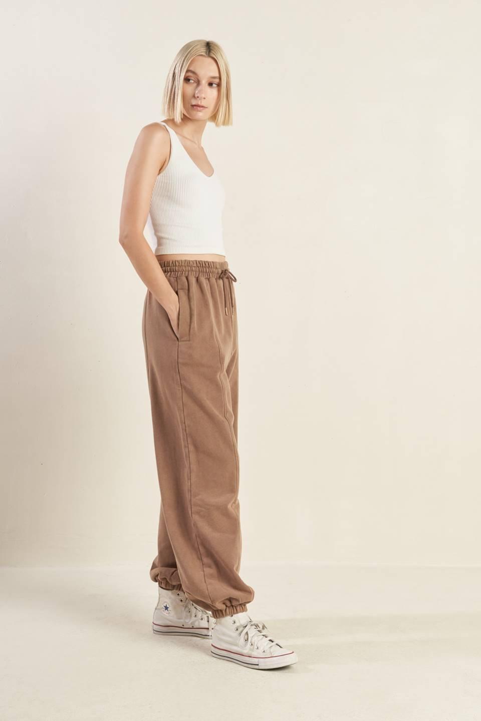 Pantalones deportivos de felpa francesa con caída encantadora
