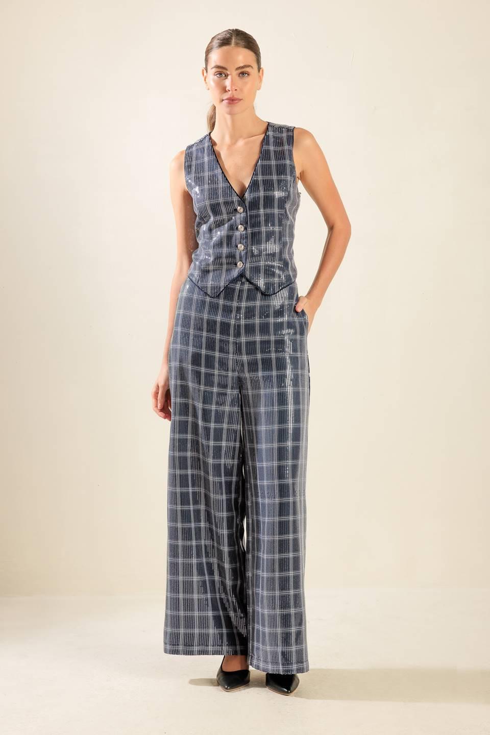 PANTALONES DE LENTEJUELAS AZUL MARINO PARA VIAJAR LEJOS
