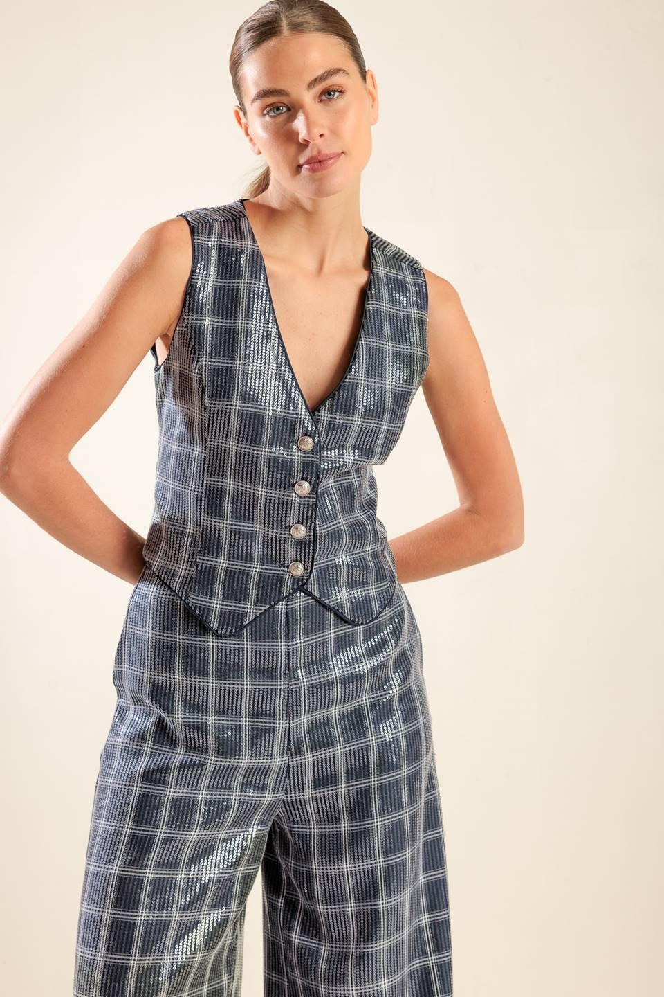 PANTALONES DE LENTEJUELAS AZUL MARINO PARA VIAJAR LEJOS