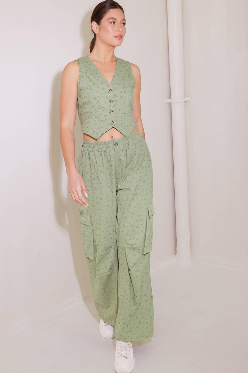 DRIFTING CURRENTS OLIVE WOVEN PANTS