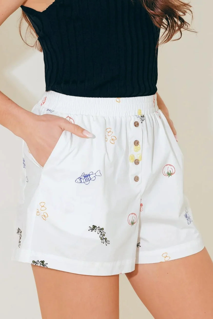 PANTALONES CORTOS TEJIDOS BLANCOS AFTER HOURS