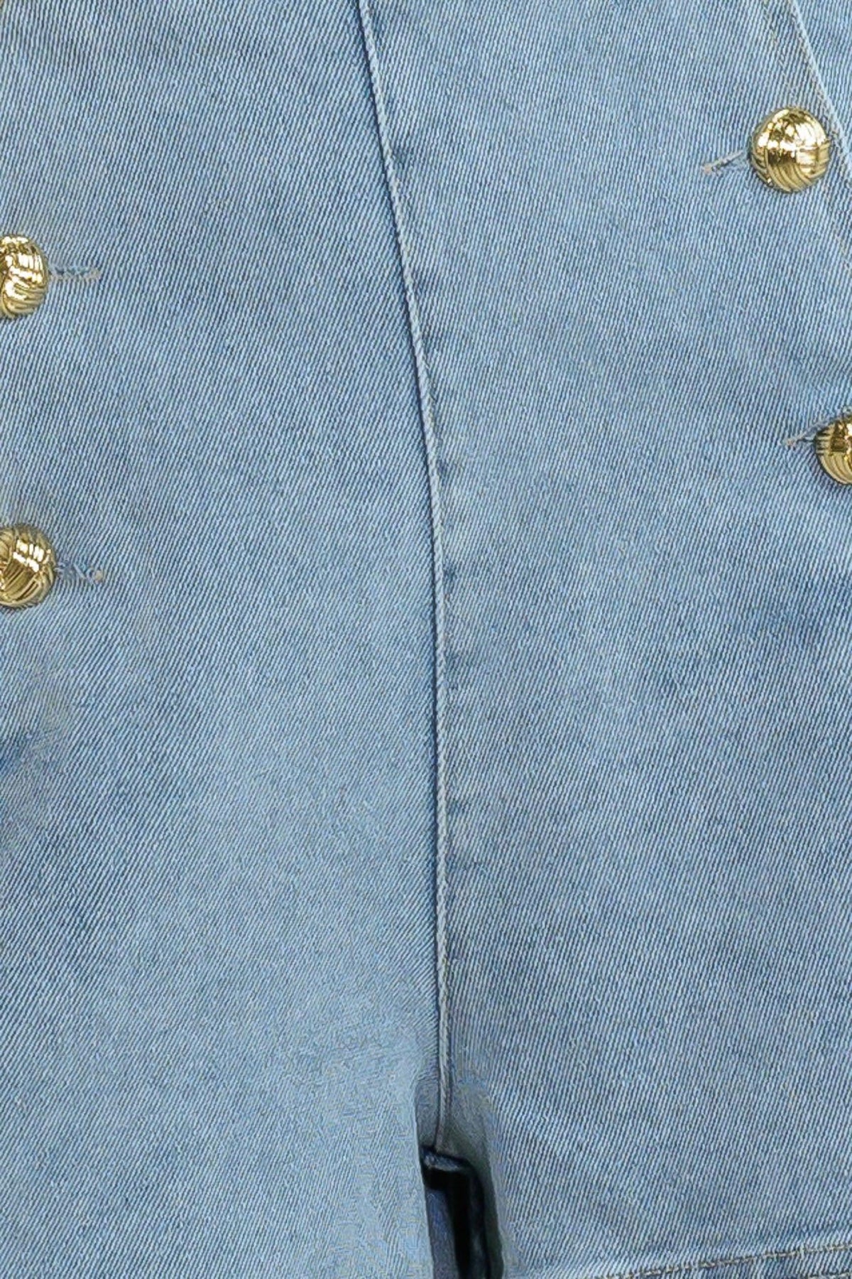 ANGEL WINGS AND CHAMOMILE DENIM WOVEN SHORTS