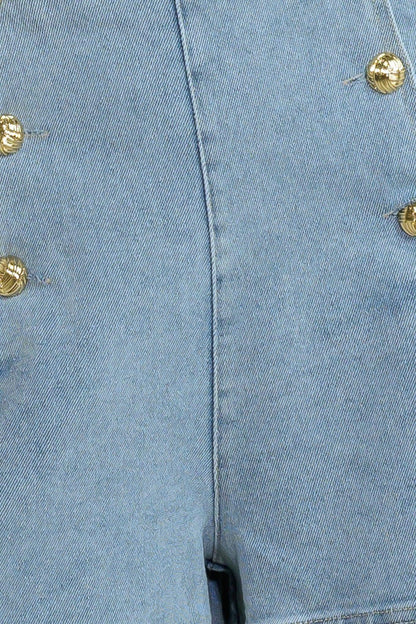 ANGEL WINGS AND CHAMOMILE DENIM WOVEN SKORT