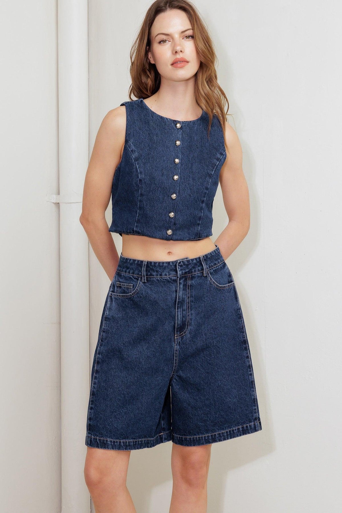 COFFEE PETAL DENIM SHORT