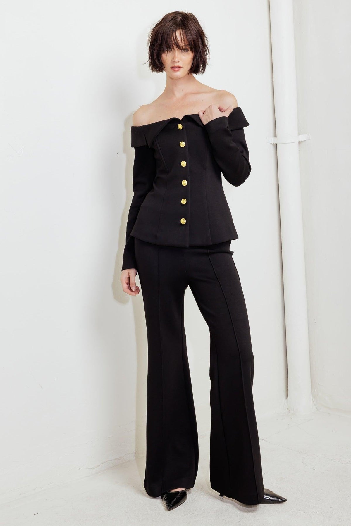 MODERN FLOW BLACK WOVEN PANTS