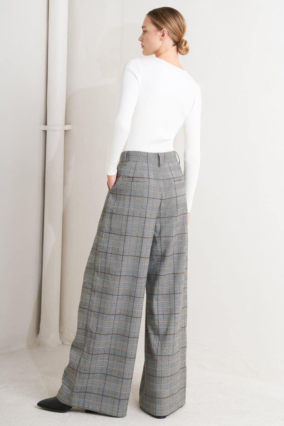 NEW AGE WOVEN PLAID PANTS