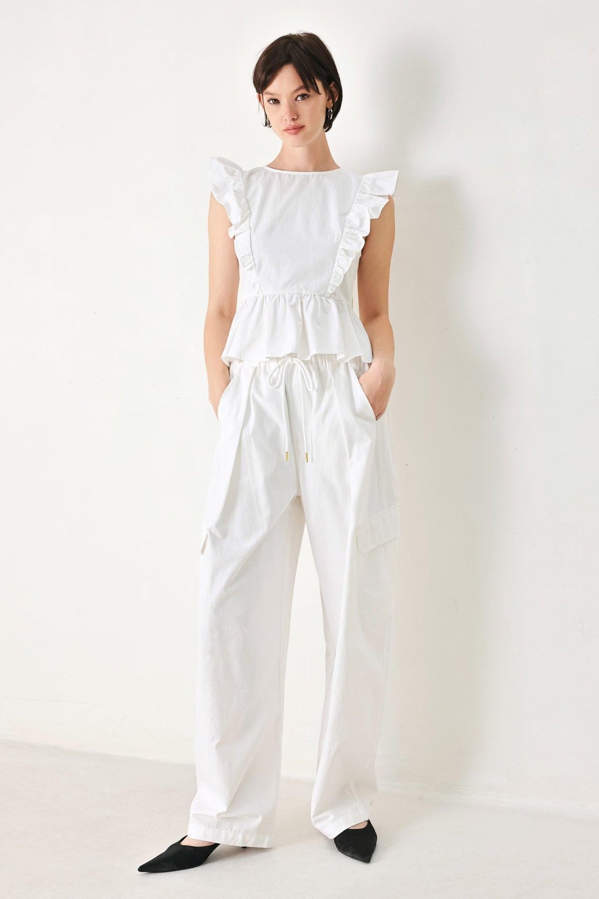 PANTALONES TIPO GLOBO DE TEJIDO CRISP ESSENTIAL