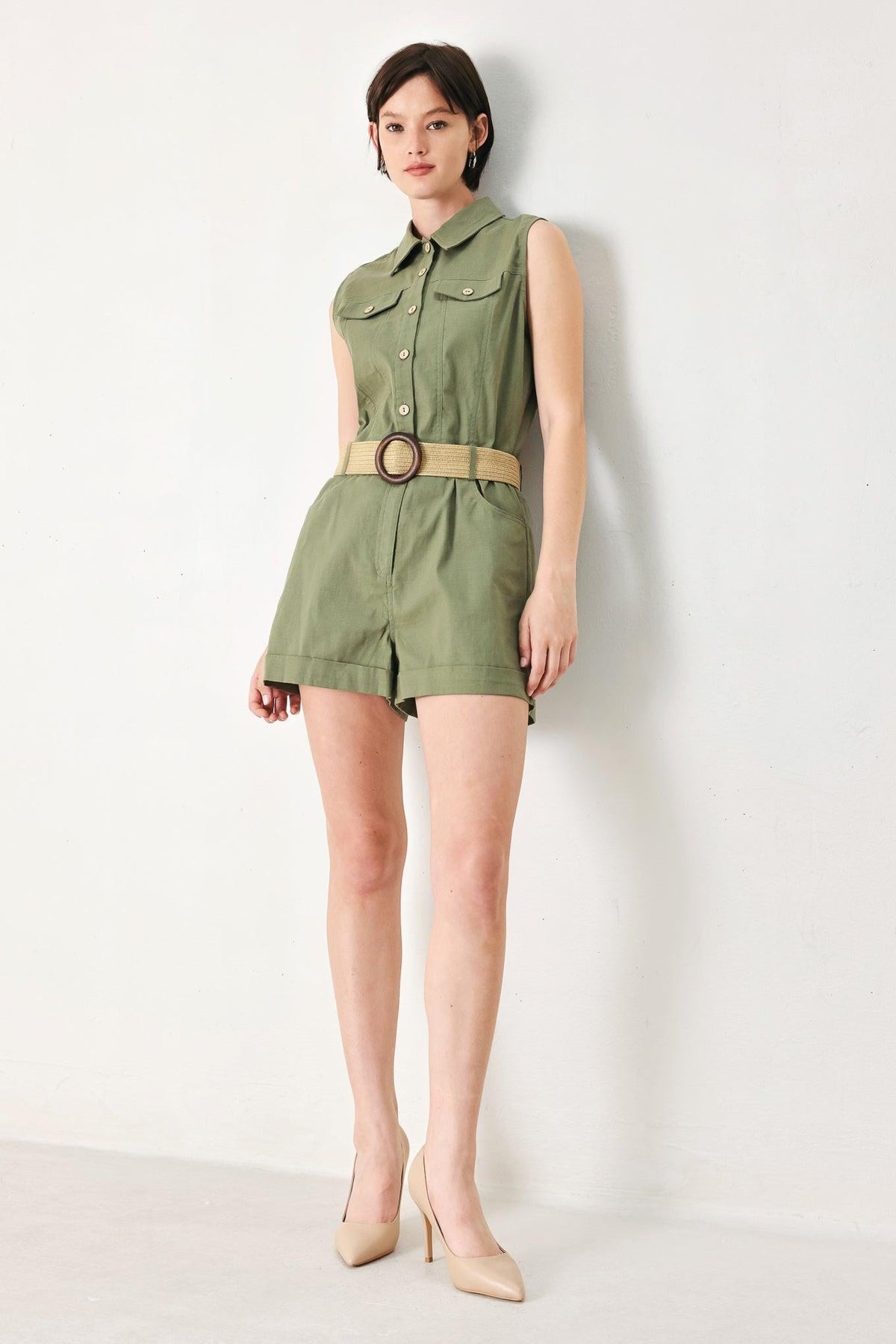 CUTIE EXPLORER WOVEN ROMPER