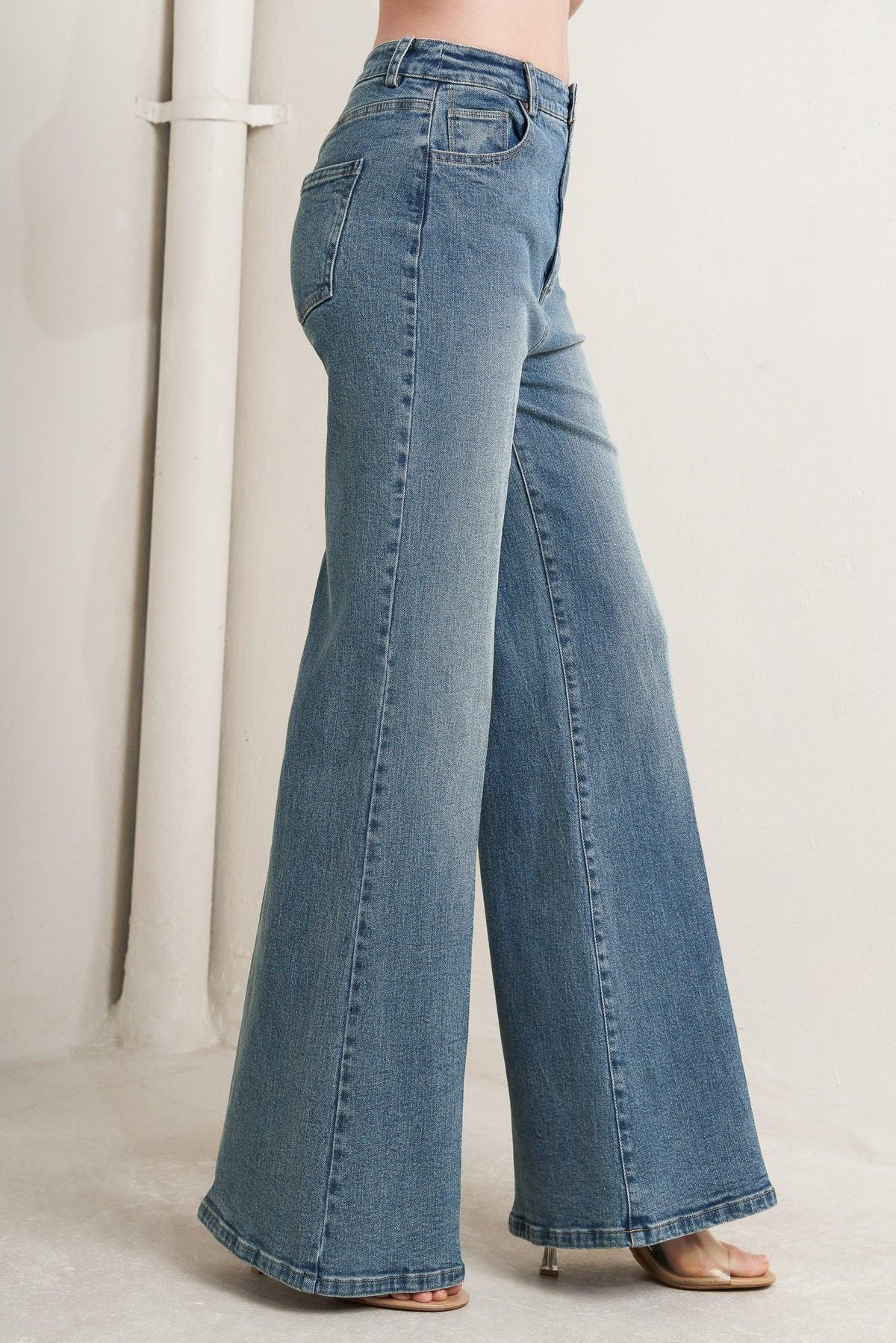 NO SECOND THOUGHT WASHED DENIM PANTS