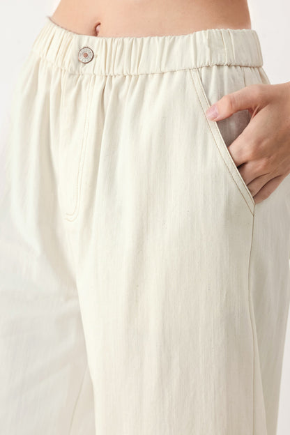SUNDAY SOFT FLOW WOVEN CULOTTE PANTS