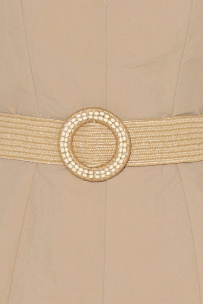 NEUTRAL GODDESS WOVEN JUMPSUIT