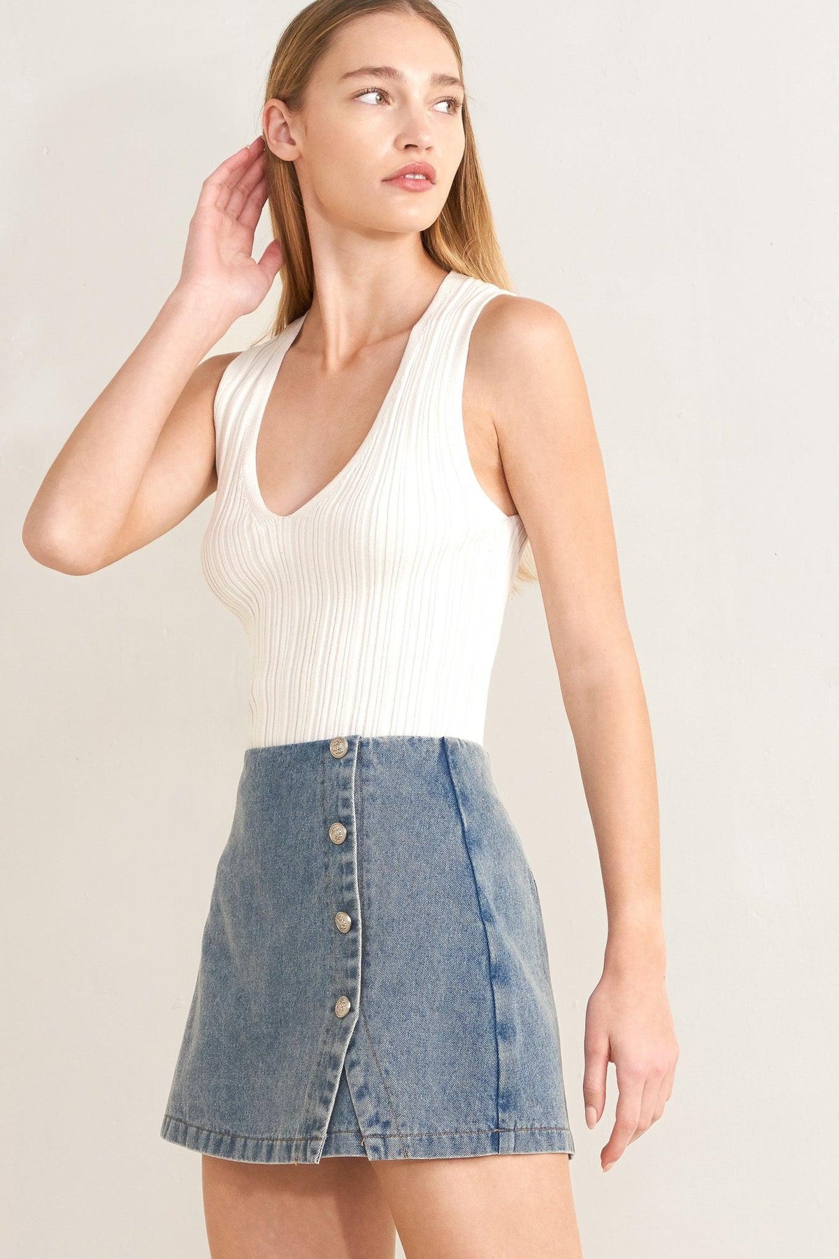 FALDA SHORT DE MEZCLILLA SANTA MONICA
