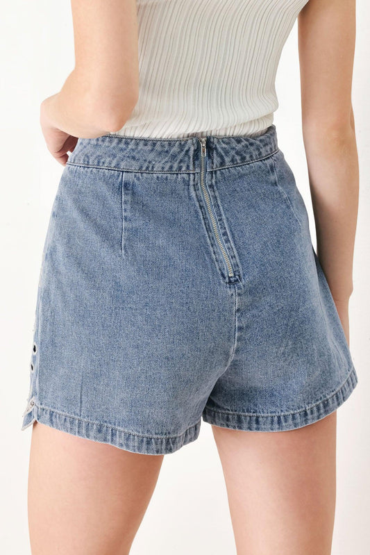 FLORAL LOVE DENIM SKORT