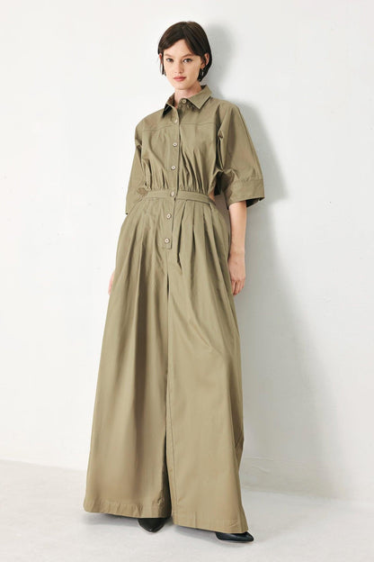 OLIVE DAYDREAM WOVEN JUMPSUIT