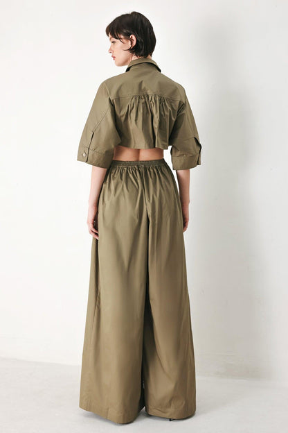 OLIVE DAYDREAM WOVEN JUMPSUIT