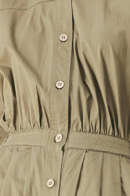 OLIVE DAYDREAM WOVEN JUMPSUIT