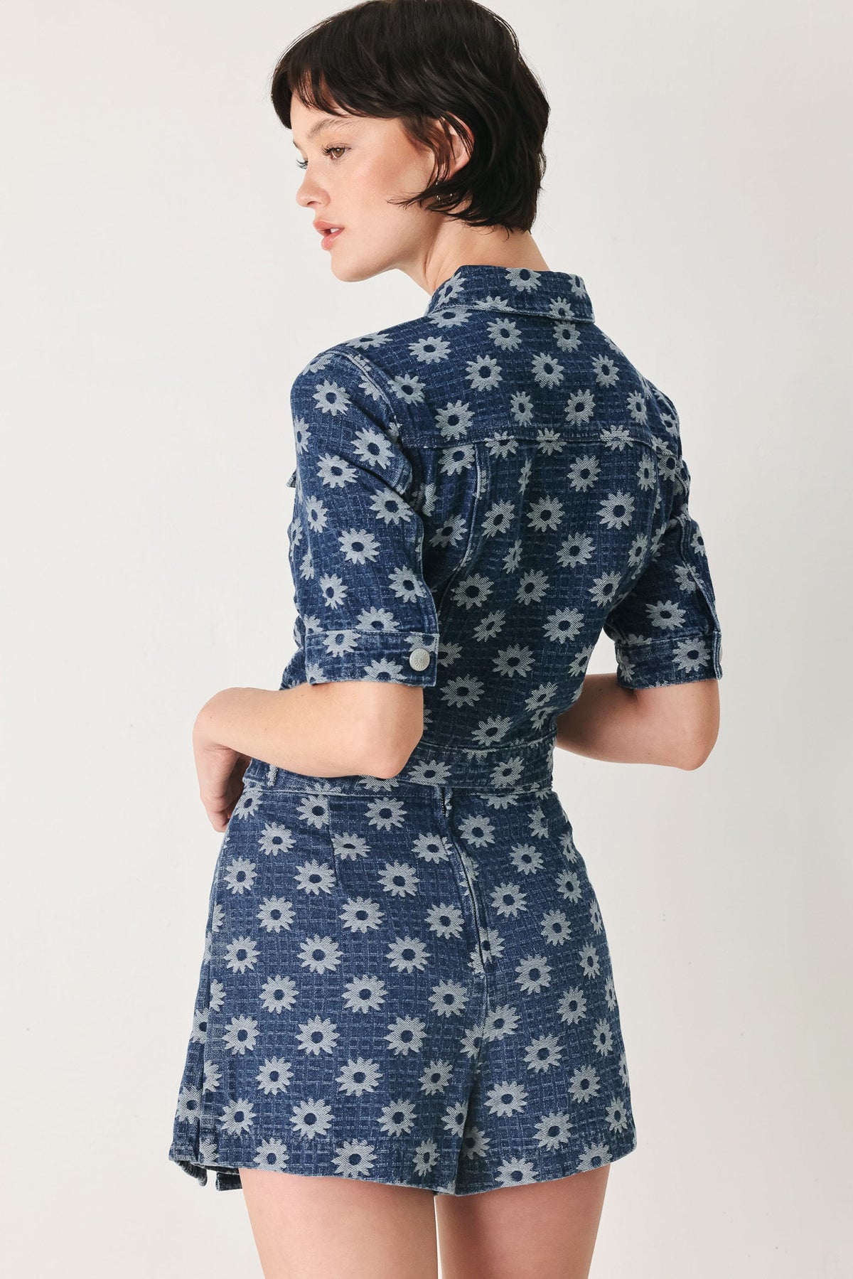SKORT DE DENIM JACQUARD TEJIDO SWEET DAISY