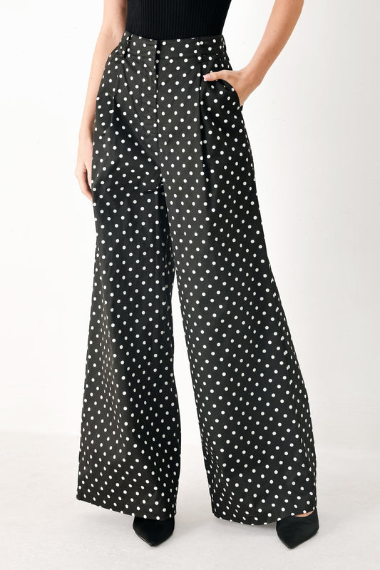 FOREVER CHIC POLKA WOVEN PANTS